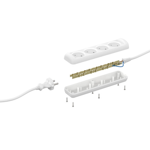 Удлинитель электрический ЭРА  UX-4-5m без заземления 4 розетки 5м ШВВП 2x0,75мм2 6А белый