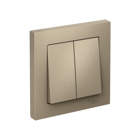Systeme Electric AtlasDesign Шампань Выключатель 2-клавишный сх.5, 10АХ, в сборе