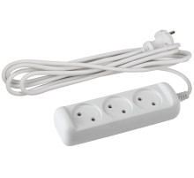 ЭРА Удлинитель электрический  U-3-1,5m-2x1 без заземления 3 розетки 1,5м ПВС 2x1мм2 10А