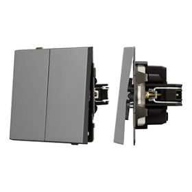 Arlight Механизм выключателя двухклавишный проходной SWT-TENDO-MKP2-PL-GR (230V, 10A) (-)