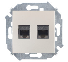 Simon 15 Шампань Розетка компьютерная двойная RJ45 кат.5e (AMP)