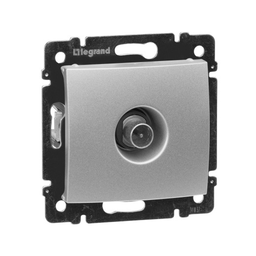 Розетка TV (телевизионная) - Legrand Valena - проходная - алюминий