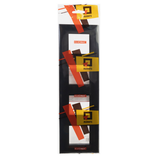 Рамка 4 поста (8 мод.), Avanti, черный квадрат