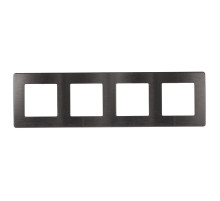 ЭРА Рамка для розеток и выключателей Серия 12 12-5104-12 на 4 поста, Сатин, графит
