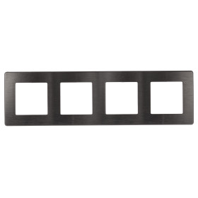 ЭРА Рамка для розеток и выключателей Серия 12 12-5104-12 на 4 поста, Сатин, графит