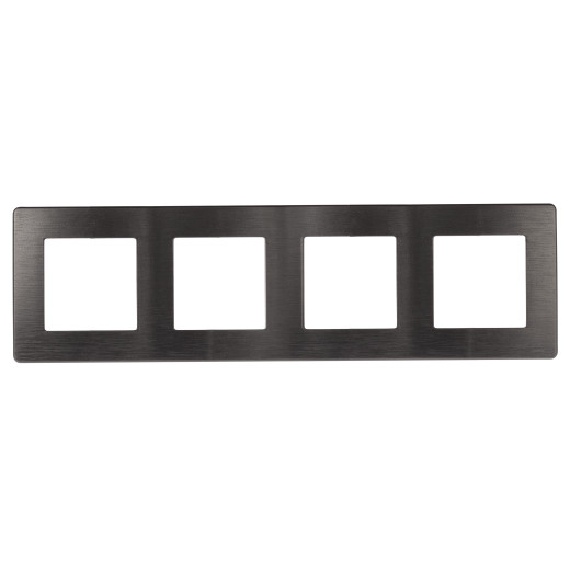 Рамка для розеток и выключателей ЭРА Серия 12 12-5104-12 на 4 поста, Сатин, графит