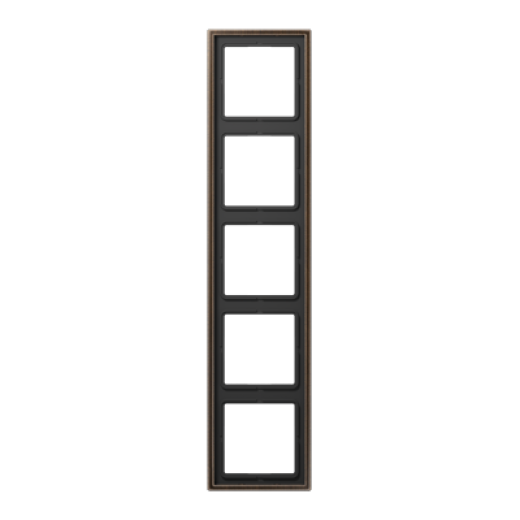 Рамка для вертикальной и горизонтальной установки, 5 постов, металл, латунь antik, Messing