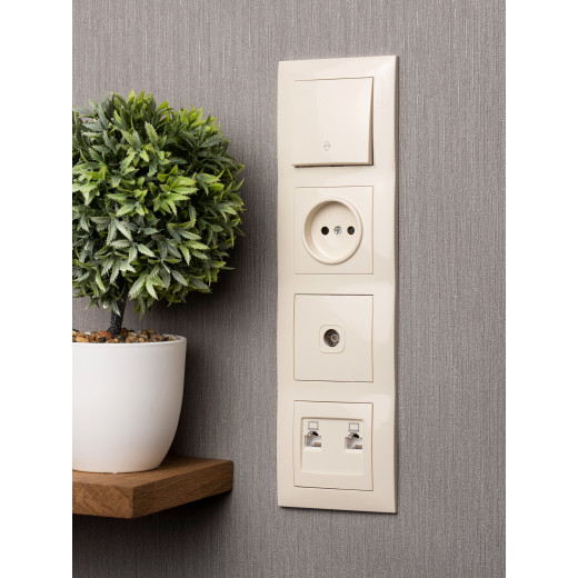 Валенсия Рамка 4-местная кремовая EKF