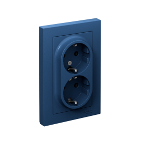 Systeme Electric AtlasDesign Аквамарин Розетка двойная с/з, 16А, в сборе