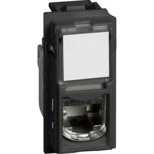 LIVING NOW. Розетка компьютерная RJ45 cat6a UTP 1 модуль.Цвет Черный.