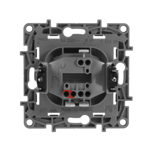 Выключатель кнопочный одноклавишный - Legrand Etika - с нормально-открытым/нормально-закрытым контактом 6А 250В безвинтовые зажимы - антрацит
