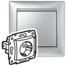 Legrand DIY Valena Алюм Розетка 1-ая с/з.