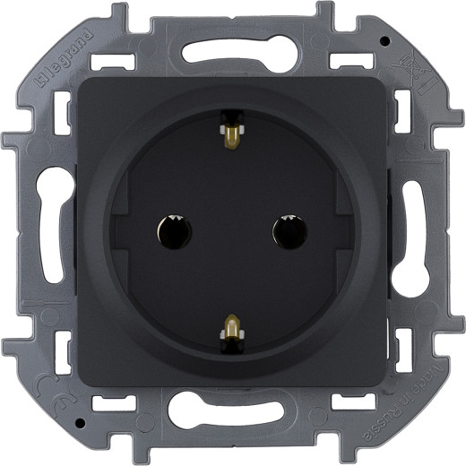 Розетка с заземлением - Legrand/Daccord Inspiria - без шторок 16А 250В винтовые зажимы - антрацит