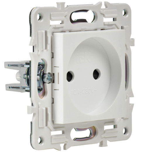 SKANDY Роз. без з/к с з/ш 10А SK-R01W арк. бел. IEK