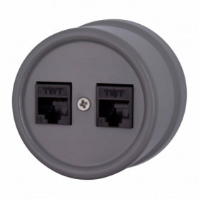 BIRONI Лизетта Пластик Титан Розетка RJ45 2-ая