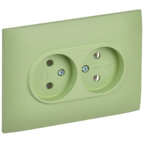 IEK SKANDY Мятный Розетка 2-ая б/з 10А в сборе SK-R10G