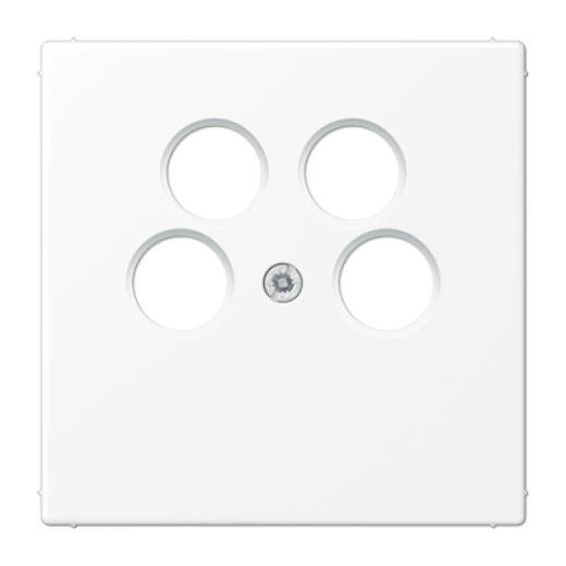 Крышка для SAT-TV розетки с 4-мя гнёздами, термопласт, белый матовый