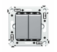 DKC Avanti Выключатель двухклавишный в стену, 