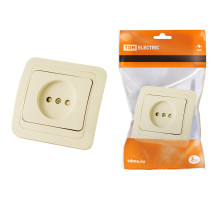 TDM Розетка 2П 10А c защитными шторками сл. кость 