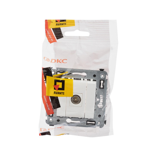 Розетка TV одиночная в стену, Avanti, белое облако