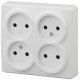 Розетка ЭРА Эксперт 11-2210-01 четверная 4х2P 16A-250В IP20 ОУ горизонтальная белый