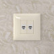 Компьютерная розетка RJ-45 без шторки в стену, кат.5е двойная, Avanti, ванильная дымка