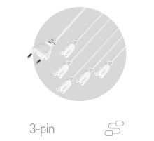 ЭРА Разветвитель сетевой для линейных светильников 5х IEC C5 3pin 2m для подключения 5 светильников