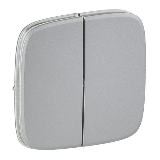 Valena ALLURE.Лицевая панель для двухклавишного выключателя.Алюминий