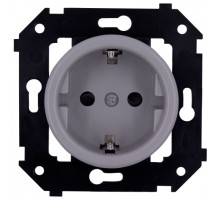 BIRONI Шедель Пластик Титан Розетка с/з (скрытый монтаж)