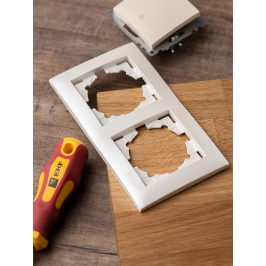 Валенсия Рамка 2-местная жемчуг EKF