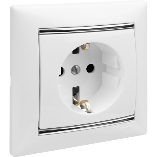 Розетка с заземлением - Legrand Valena - без шторок 16А 250В винтовые зажимы - белый
