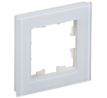 IEK BRITE DECOR Белый глянец стекло Рамка 1-м РУ-1-2-БрБ