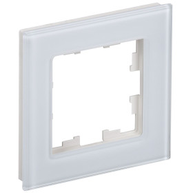 IEK BRITE DECOR Белый глянец стекло Рамка 1-м РУ-1-2-БрБ