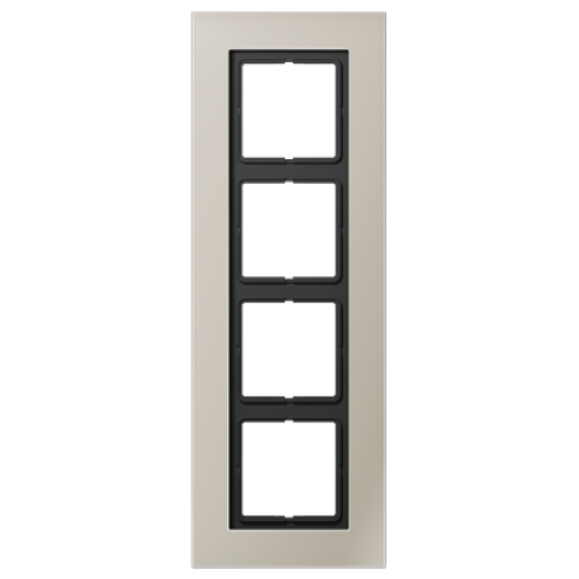 Рамка для серии LS-Plus 4-кратная, благородная сталь