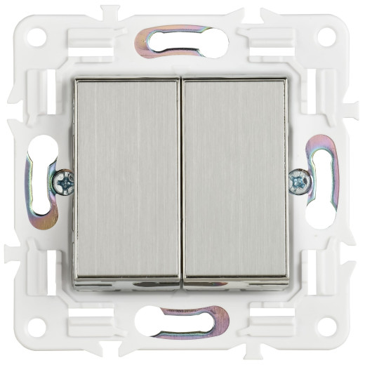 SKANDY Выключ. 2-кл. прох. 10А SK-V05N никель IEK