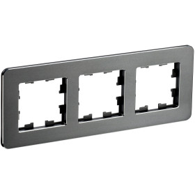 IEK BRITE DECOR Титан металл. скругл.угол Рамка 3-м РУ-3-1-Бр RE