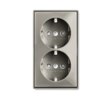 ABB BJB Basic 55 Шамп Розетка 2-ая с/з моноблок, с защитными шторками