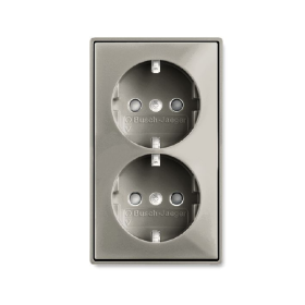 ABB BJB Basic 55 Шамп Розетка 2-ая с/з моноблок, с защитными шторками