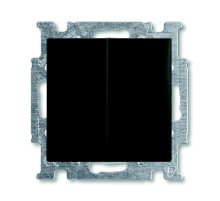 ABB BJB Basic 55 Шато (чёрн) Выключатель 2-клавишный с подсветкой