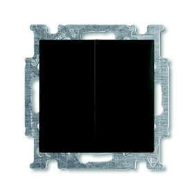 ABB BJB Basic 55 Шато (чёрн) Выключатель 2-клавишный с подсветкой