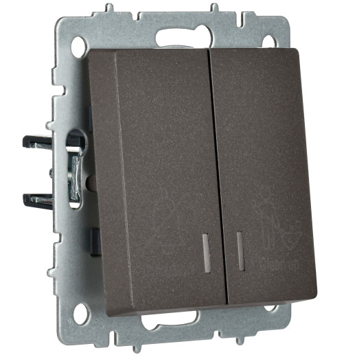 BRITE Выключ. 2-кл. с инд. отел. 10А ВС10-2-9-БрТБ бр. IEK