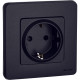 Розетка с заземлением - Legrand/Daccord Inspiria - со шторками 16А 250В винтовые зажимы - антрацит