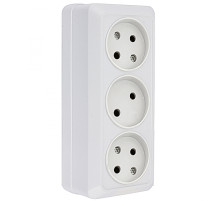 EKF PROxima Рим Розетка 3-местная 10А без заземления белая.