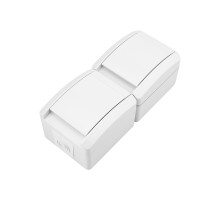 KRANZ Блок вертикальный 2 розетки INDUSTRIAL IP54 с заземлением, о/у, белый