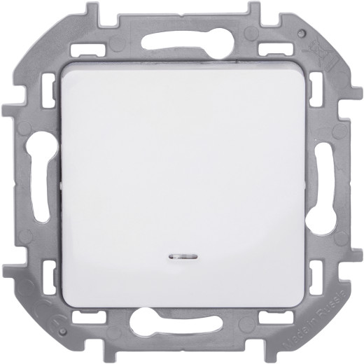 Выключатель одноклавишный с подсветкой/индикацией - Legrand/Daccord Inspiria - 10АХ 250В безвинтовые зажимы - белый