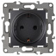 Розетка ЭРА Серия 12 12-2102-05 с заземлением 2P+E Schuko со шторками 16A-250В IP20 антрацит