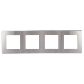 ЭРА Рамка для розеток и выключателей Серия 12 12-5104-03 на 4 поста, Сатин, алюминий