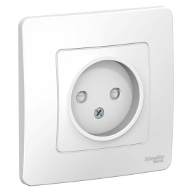 Systeme Electric Blanca внутр Бел Розетка б/з со шторками, 16А, 250В