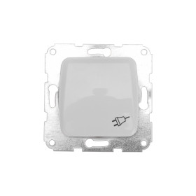 KRANZ DEA Розетка 1-ая с/з с крышкой с/у 16А мех. Бел
