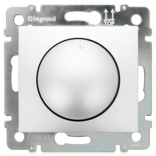 Диммер поворотно-нажимной - Legrand Valena - 400Вт - алюминий